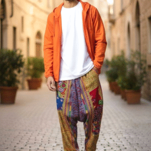 Hand-Embroidered Hmong Pants (Unisex Free Size, Tribal Boho Style, Handmade in Thailand)