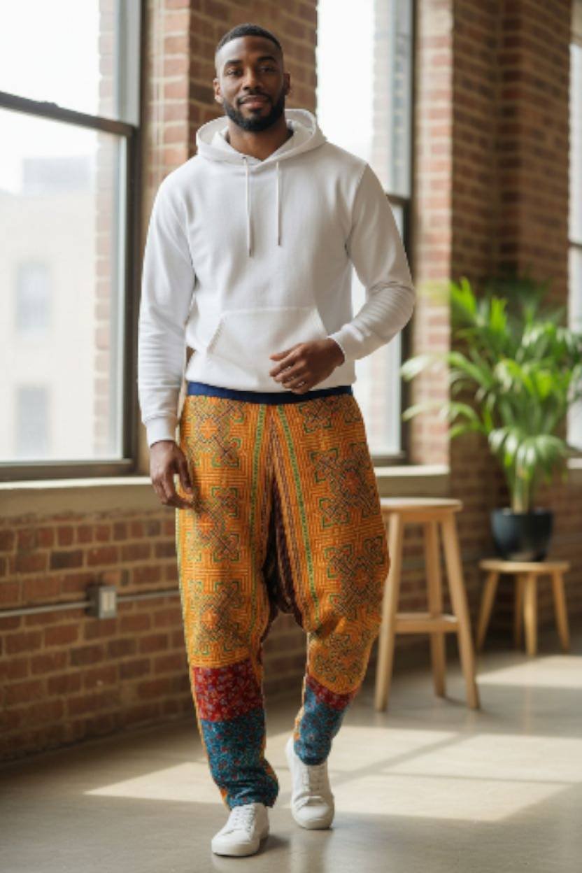 Hand-Embroidered Hmong Pants (Unisex Free Size, Tribal Boho Style, Handmade in Thailand) - Image 12